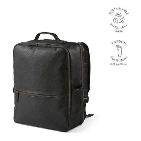 Paris Backpack 20L Recycled Leather Black | Without Branding