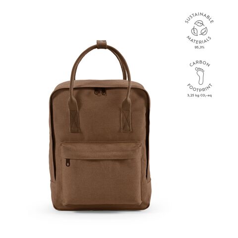 Stockholm Backpack 18L Recycled Cotton 450 gsm brown | Without Branding