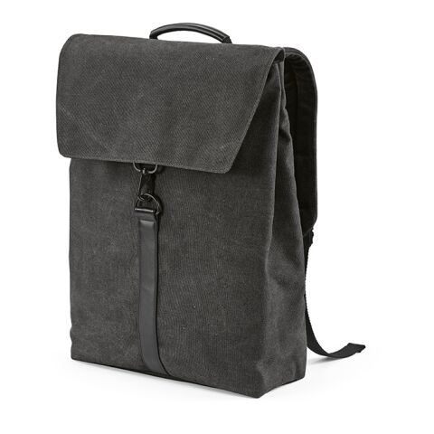 Prague Backpack 25L rCotton. Hook closure. Fits 17&quot; laptop Solid black | No Branding | not available | not available | not available
