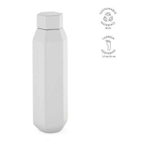 Hexagul Bottle Recycled Stainless Steel 530 ml  White | Without Branding