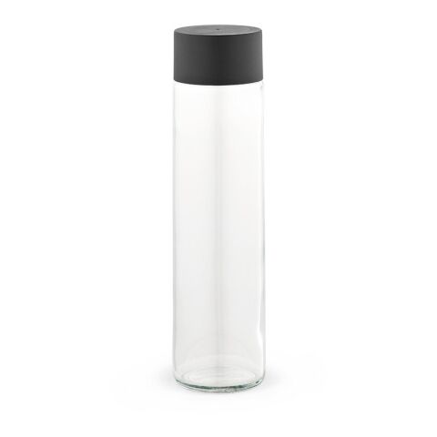Turia 500 Glass Bottle 550ml. Black lid Transparent