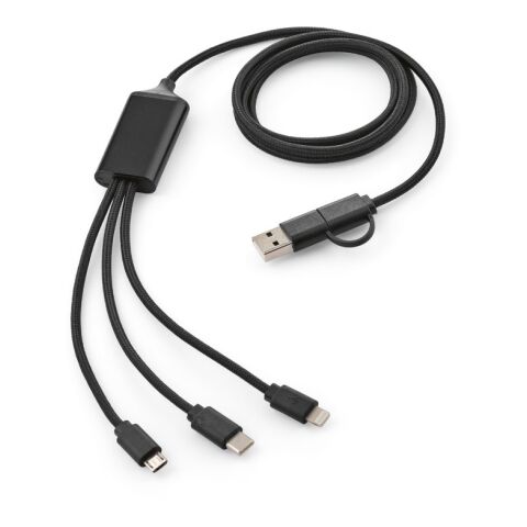 Turing 5-in-1 Cable rPVC. 1.2m 10W Solid black