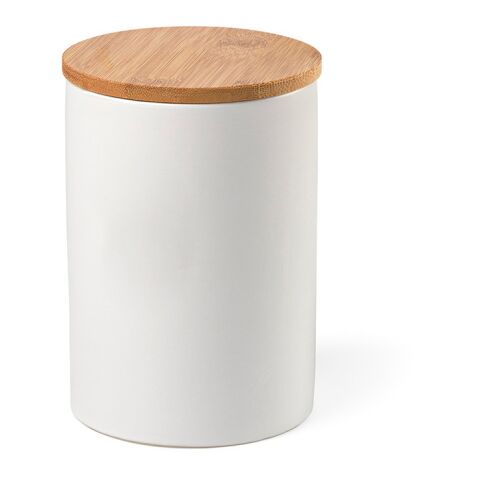 Munch 1000 Canister Ceramic 980ml. Bamboo lid White | No Branding | not available | not available | not available
