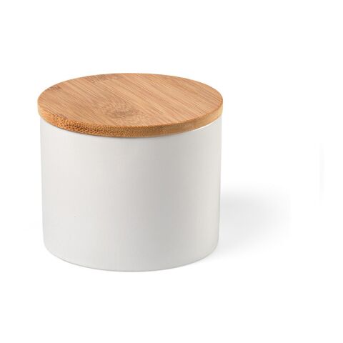 Munch 500 Canister Ceramic 525ml. Bamboo lid  White | No Branding | not available | not available | not available