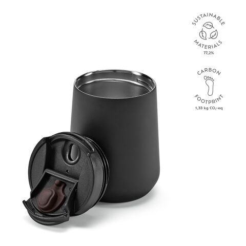 Euphrates Travel Cup Recycled Stainless Steel 430 ml  Black | Without Branding