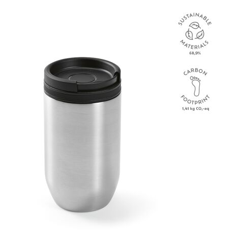 Okavongo Travel Cup Recycled Stainless Steel 430 ml  Black | Without Branding