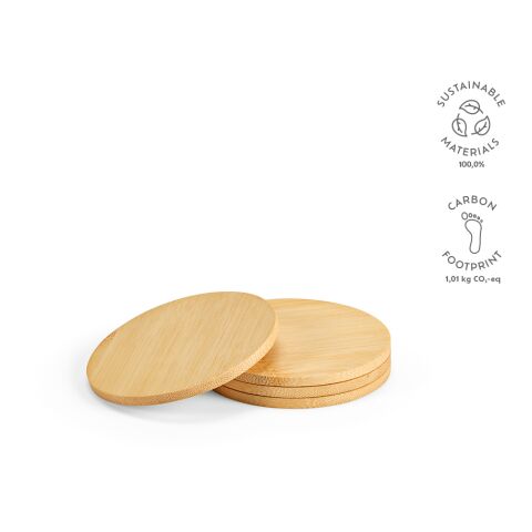 Christo Coasters Bamboo  Beige | Without Branding