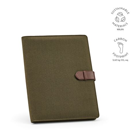 Eliot A4 Folder Recycled Cotton olive green | Without Branding