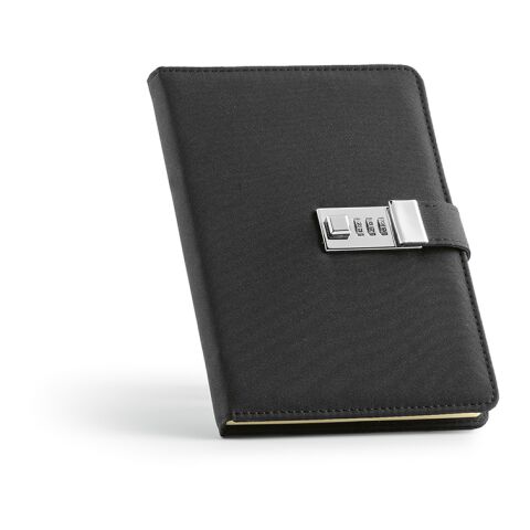 Melville A5 Notebook rPET. Metal lock and 70gsm FSC 192 pages Solid black | No Branding | not available | not available | not available