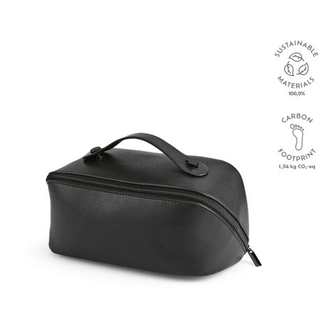 Macao Toiletry Bag recycled Leather Black | Without Branding
