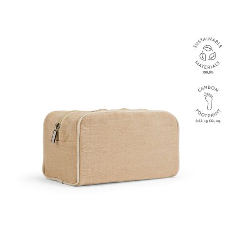 Rio Toiletry Bag Juco 260 gsm  Beige | Without Branding