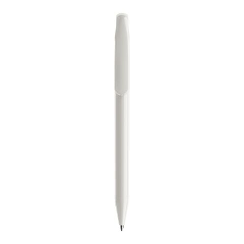 Prodir DS1 twist pen curved white | 1-colour pad printing | no Branding | Polished | Polished | Black