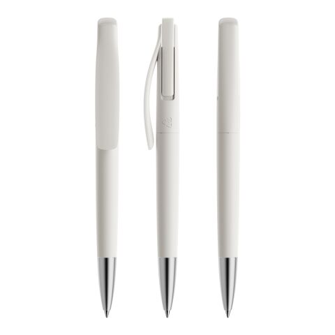 Prodir DS2 push ballpoint pen matt white | Without Branding | Without Branding | Satin finish metal | Blue