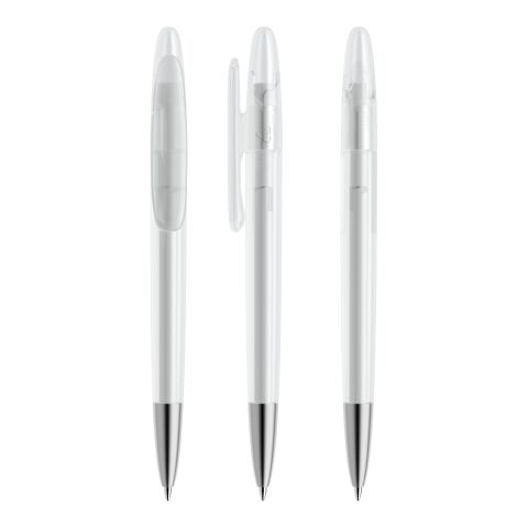 Prodir DS5 twist ballpoint pen frosted Transparent | Without Branding | Without Branding | Satin finish metal | Black