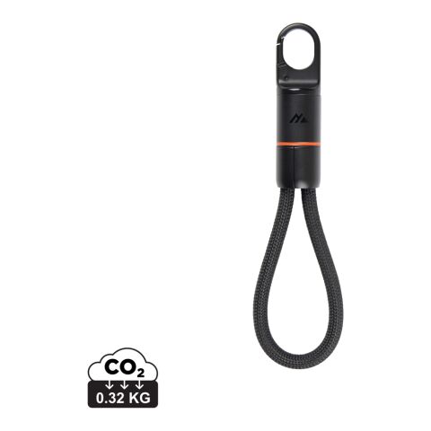 Nordic Drift Everest USB-C 60W fast charging carabiner cable black