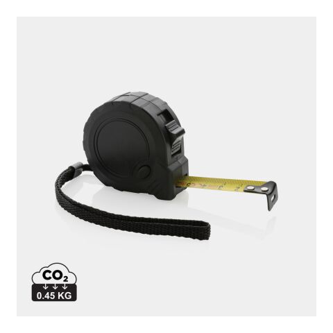 3M/16 mm measuring tape with stop button, RCS-recycled plastic black | No Branding | not available | not available