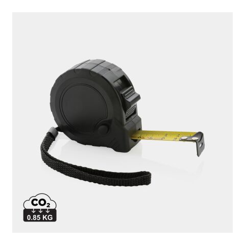 5M/19 mm measuring tape with stop button, RCS-recycled plastic black | No Branding | not available | not available