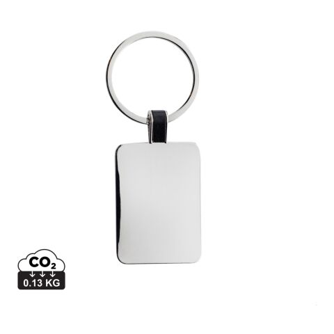 RCS recycled zinc alloy rectangle keyring silver | No Branding | not available | not available