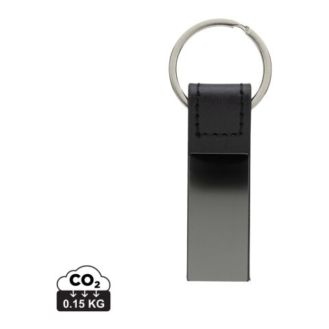 Luxury PU keychain RCS recycled zinc alloy