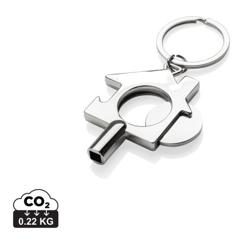 RCS recycled zinc alloy 3 in 1 keychain silver | No Branding | not available | not available