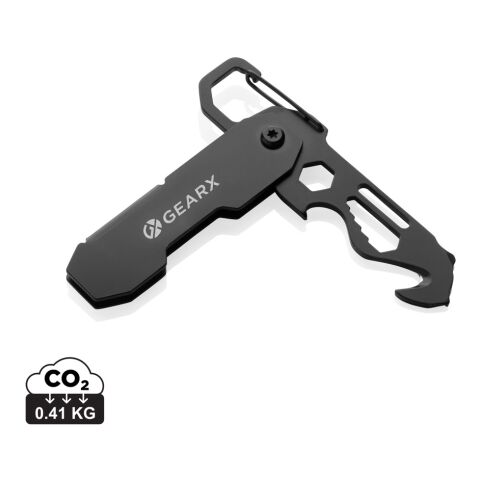Gear X foldable EDC tool with carabiner and parcel cutter black | No Branding | not available | not available
