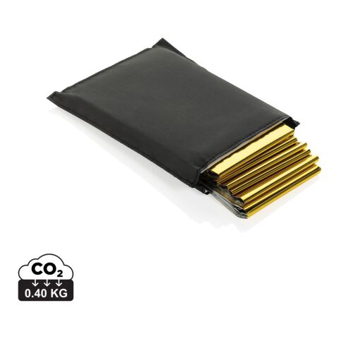 Solra emergency blanket in RCS recycled RPET pouch black | No Branding | not available | not available