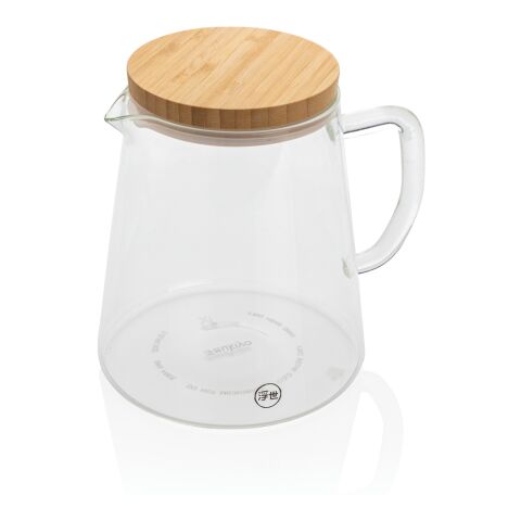 Ukiyo borosilicate glass carafe with bamboo lid 1.2L