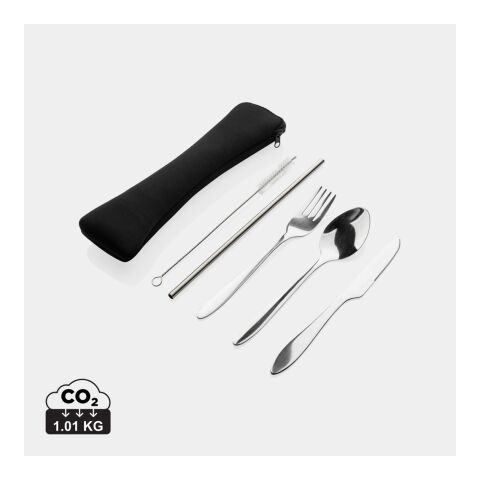 4 Pieces stainless steel re-usable cutlery set silver | No Branding | not available | not available
