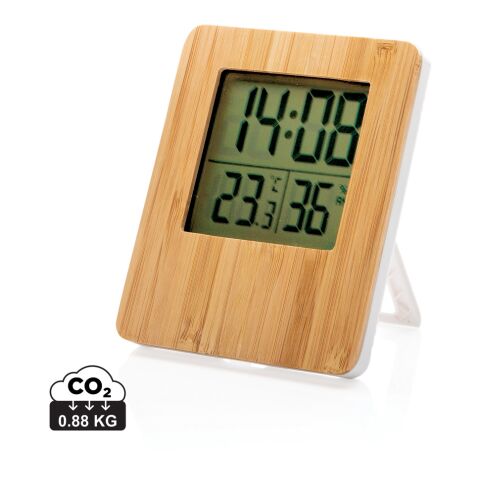 Bamboo weather station brown-white | No Branding | not available | not available