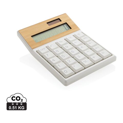 Utah RCS recycled plastic and FSC® bamboo calculator brown | No Branding | not available | not available
