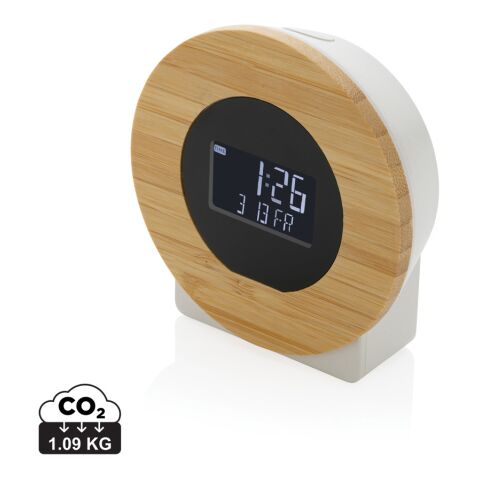 Utah RCS rplastic and FSC® bamboo LCD desk clock brown | No Branding | not available | not available