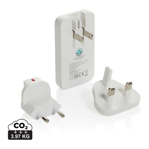 Fluxo RCS 65W flat GAN charger with universal connectors White