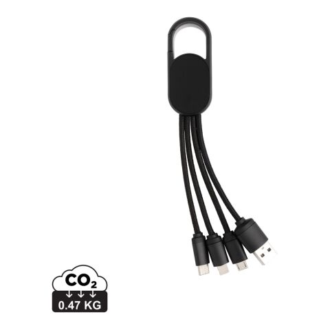 4-in-1 cable with carabiner clip black | No Branding | not available | not available