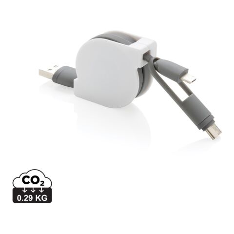 3-in-1 retractable cable White | No Branding | not available | not available