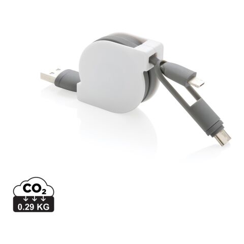 3-in-1 retractable cable White | No Branding | not available | not available