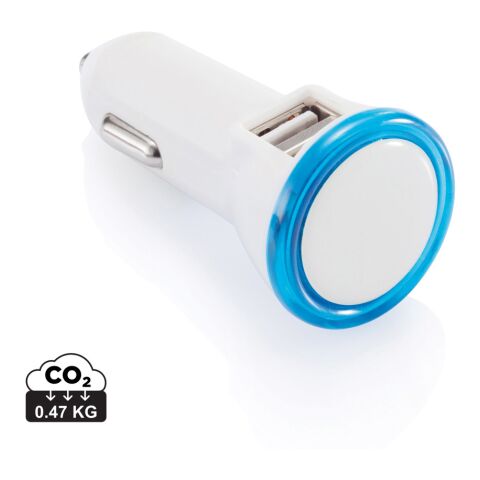 Powerful Dual Port Car Charger blue-white | No Branding | not available | not available