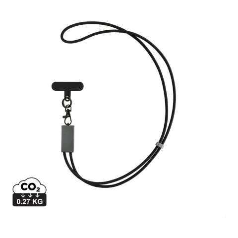 Terra RCS recycled PET phone cord with dual charge cable grey-black | No Branding | not available | not available