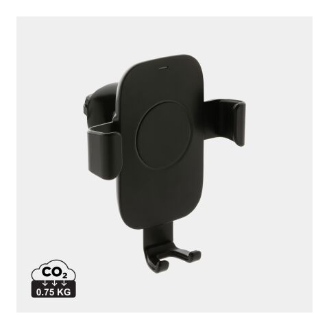 RCS recycled plastic 10W wireless charging car holder black | No Branding | not available | not available