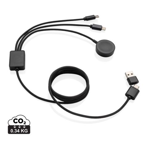 Terra RCS rPET 6-in-1 charging cable with watch charger grey | No Branding | not available | not available