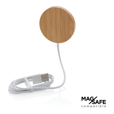10W bamboo magnetic wireless charger