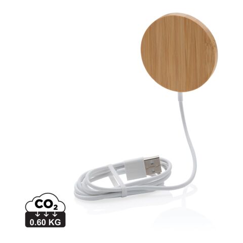 10W bamboo magnetic wireless charger