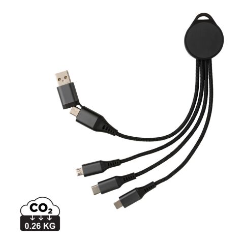 Terra RCS recycled aluminum 6-in-1 charging cable grey | No Branding | not available | not available
