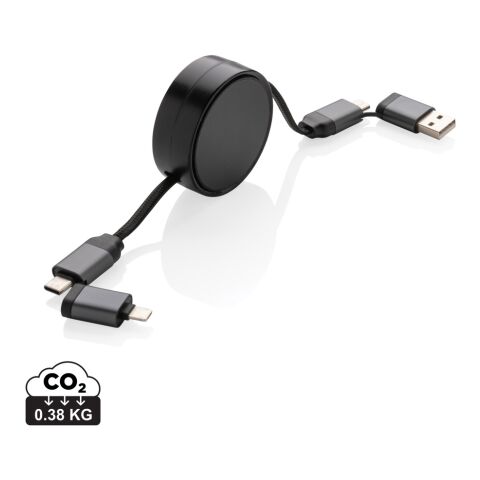Terra RCS recycled aluminium retractable 6 in 1 cable grey | No Branding | not available | not available