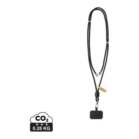 CarryLoop RCS recycled PET adjustable phone holder lanyard black | No Branding | not available | not available