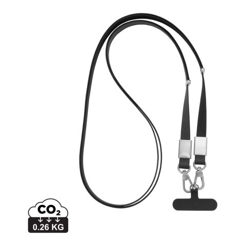 Nivo RCS recycled PET Crossbody lanyard black | No Branding | not available | not available