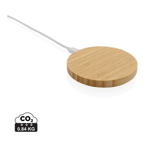 FSC® bamboo 15W wireless charger brown | No Branding | not available | not available