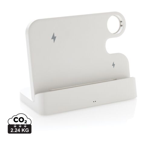 Joltz RCS recycled plastic dual 15W charger with iWatch slot white | No Branding | not available | not available