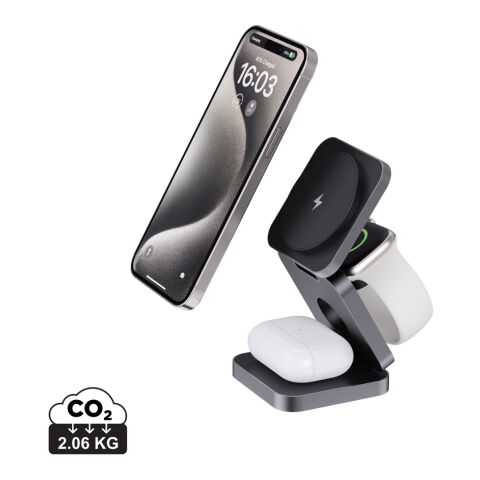 Terra RCS recycled aluminum foldable 3 in 1 15W charger grey | No Branding | not available | not available
