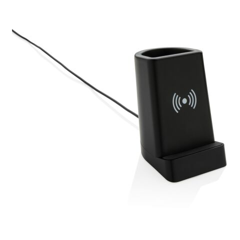 Light up logo 5W wireless charging pen holder black | No Branding | not available | not available