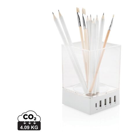 Pen holder USB charger White | No Branding | not available | not available